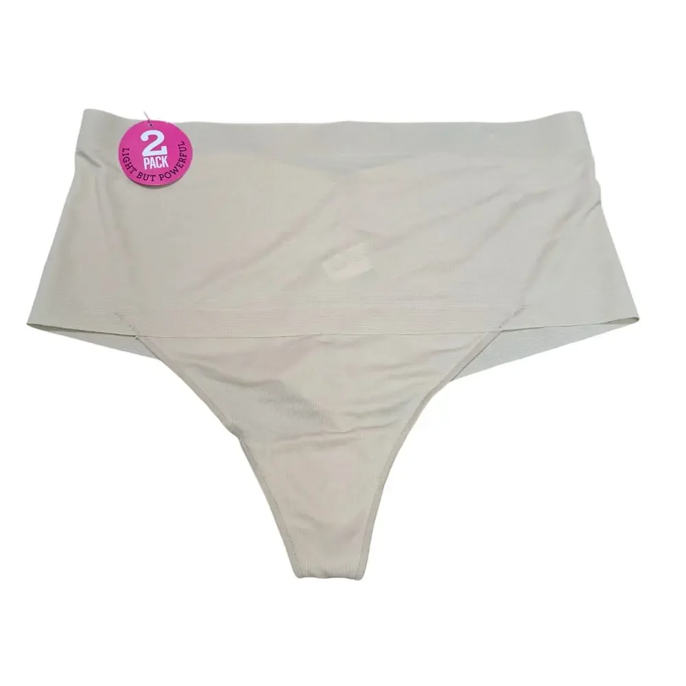 Maidenform Women's Shapewear Light Shaping Thong SES080 Beige Xlarge